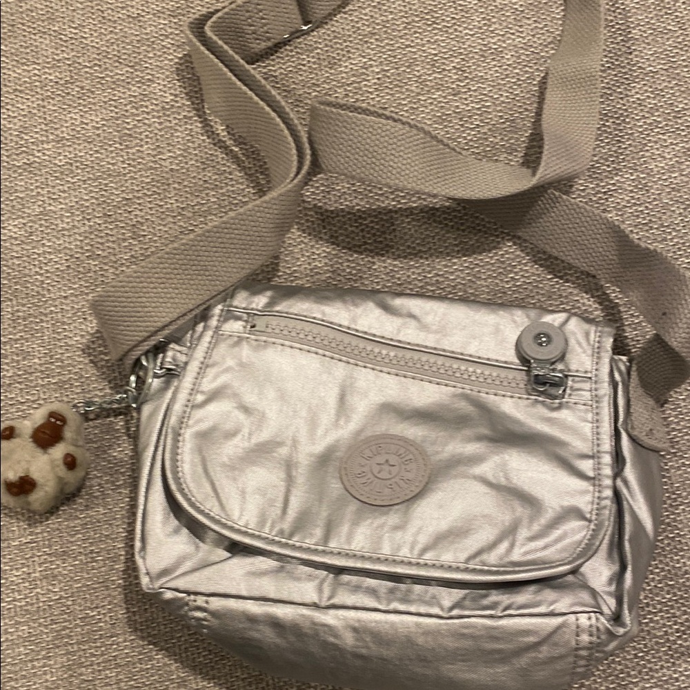 Kipling Metallic Silver Crossbody Bag